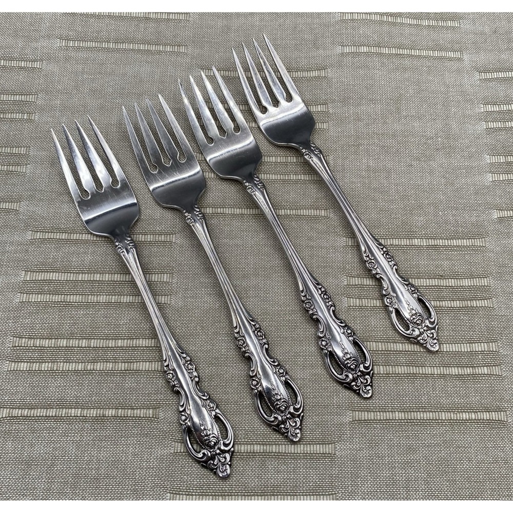 Oneida Community BRAHMS Salad Forks 4pcs Stainless Flatware 6.75"